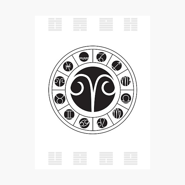 Item preview, Aries Zodiac Wheel with I Ching Hexagrams designed and sold by Chris Hopkins.
