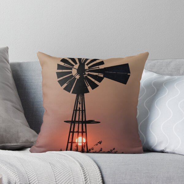 Item preview, Kansas Smokey  Sunset with a Windmill silhouette designed and sold by ROBERTDBROZEK.