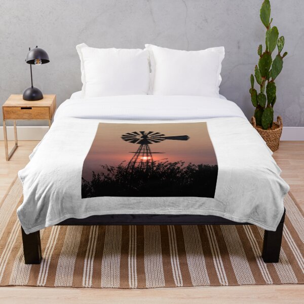 Item preview, Kansas Smokey  Sunset with a Windmill silhouette designed and sold by ROBERTDBROZEK.
