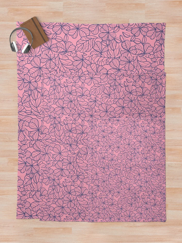 Thumbnail 5 of 6, Throw Blanket, Retro leafy pattern designed and sold by Raseelvm.