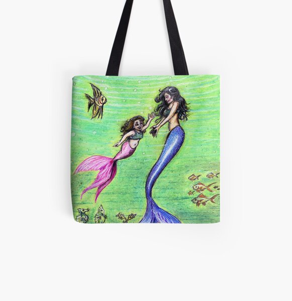 Mermommy All Over Print Tote Bag