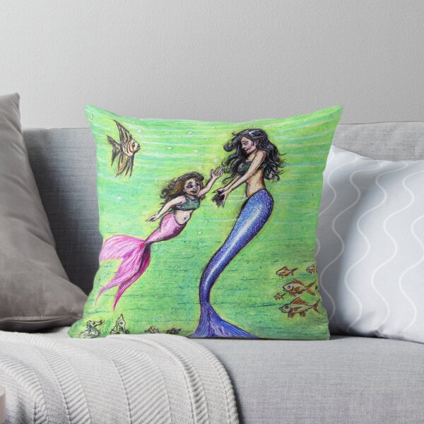 Mermommy Throw Pillow