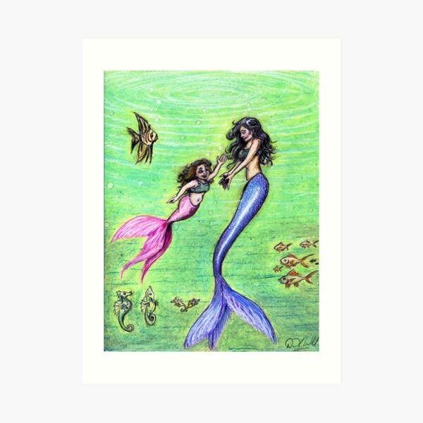 Mermommy Art Print