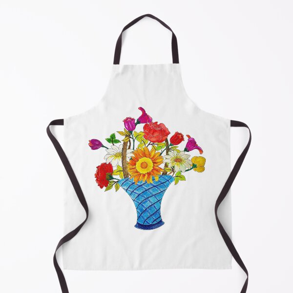 Item preview, Pencil Art Sketch A Pot Of Colorful Handdrawn Flower Bouquet designed and sold by WheresMyMojo.