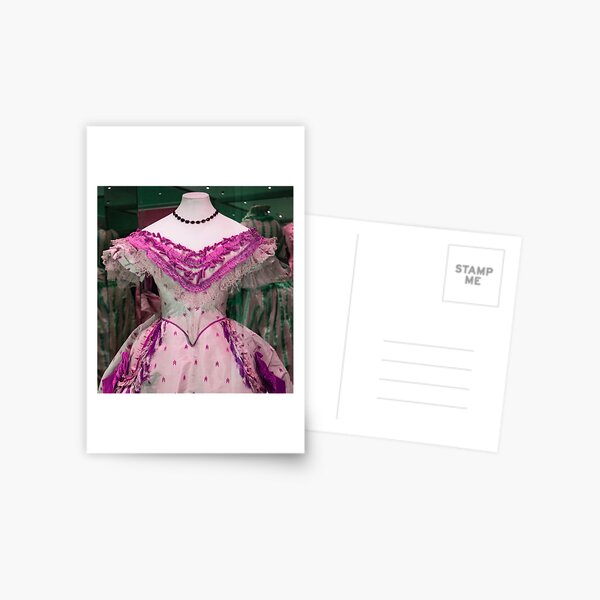 Mid victorian ballroom dress print Postcard