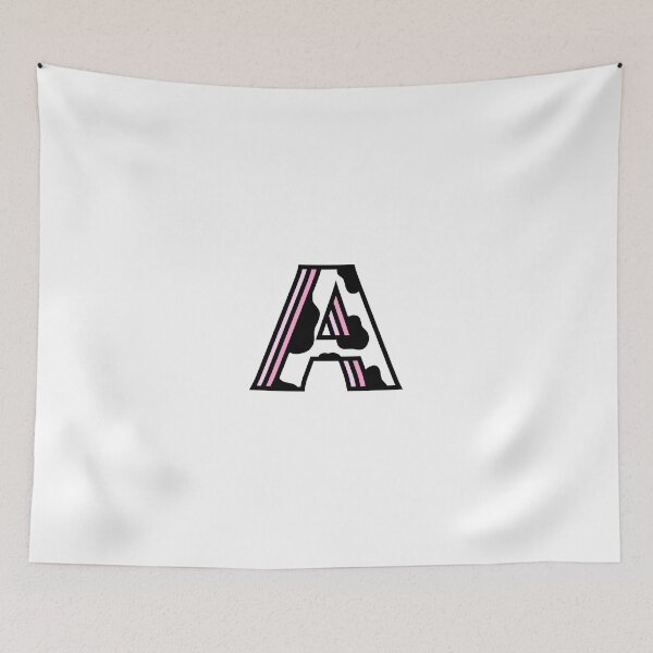 Item preview, Cow Print Letter A (Pink, 3D) designed and sold by michellejramos.