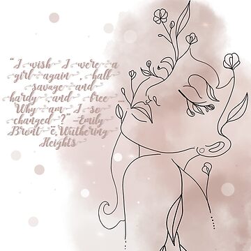 Artwork thumbnail, Emily Bronte Wuthering Heights Quote by Dollfacedesign