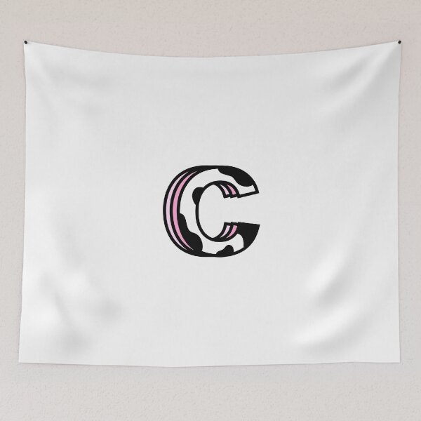 Item preview, Cow Print Letter C (Pink, 3D) designed and sold by michellejramos.