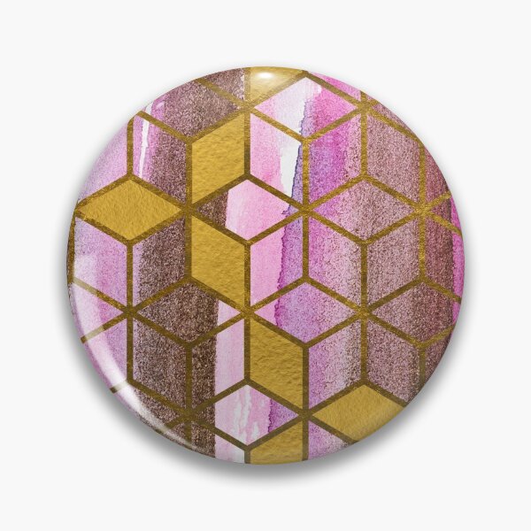 Item preview, Pink Rose Gold Gradient Gold Cubes designed and sold by T-shirt-Designs.