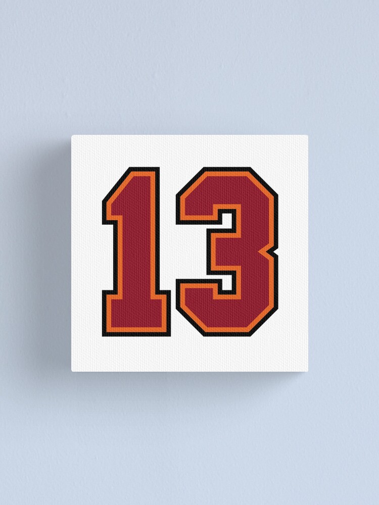 number 13 sports tampa thirteen jersey canvas print by