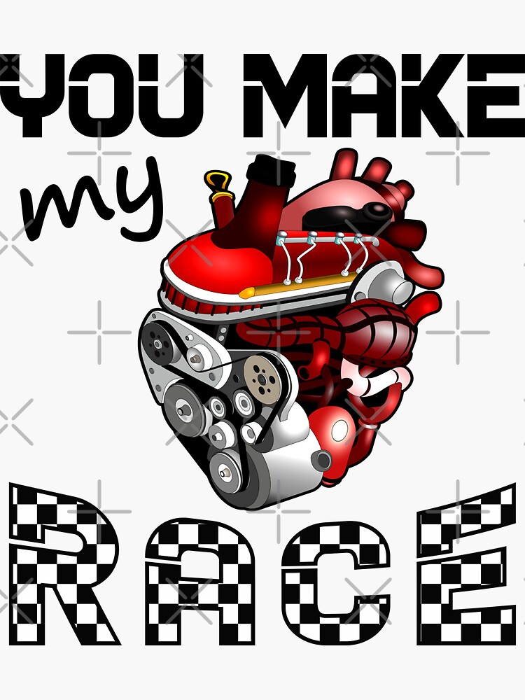 "You make my heart race" Sticker for Sale by Rahdoo Redbubble