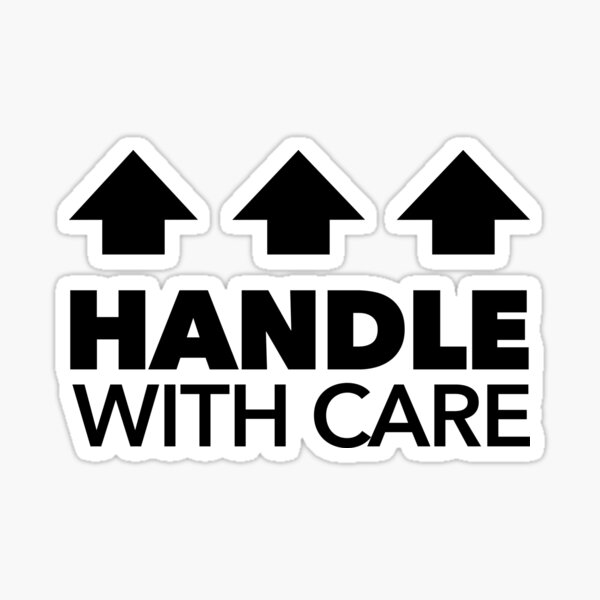  Handle With Care Label (Black And White Tag Design