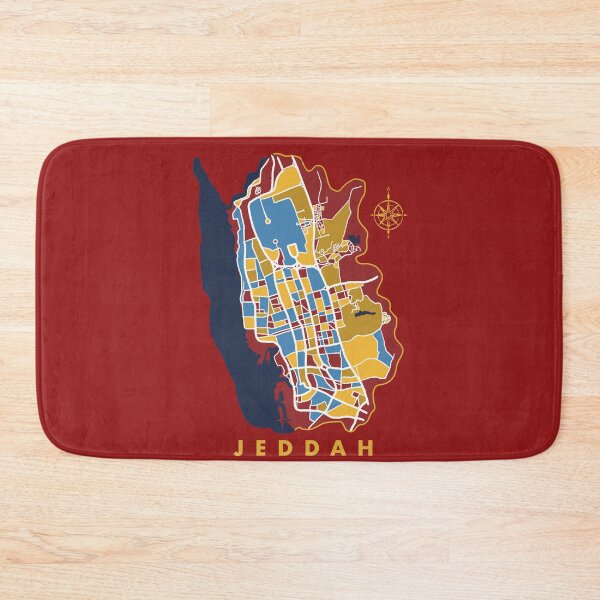 Item preview, Jeddah, Saudi Arabia in yellow, mustard, white, blue and red designed and sold by CreatEVEdesign.