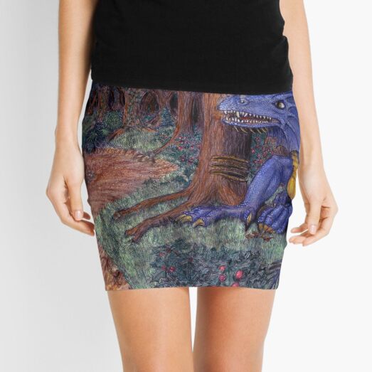 Lying In Wait - Dragon and Maiden Mini Skirt