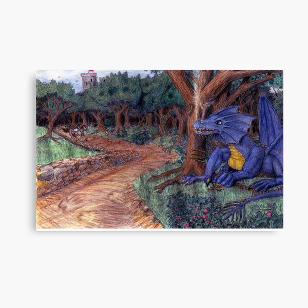 Lying In Wait - Dragon and Maiden Canvas Print