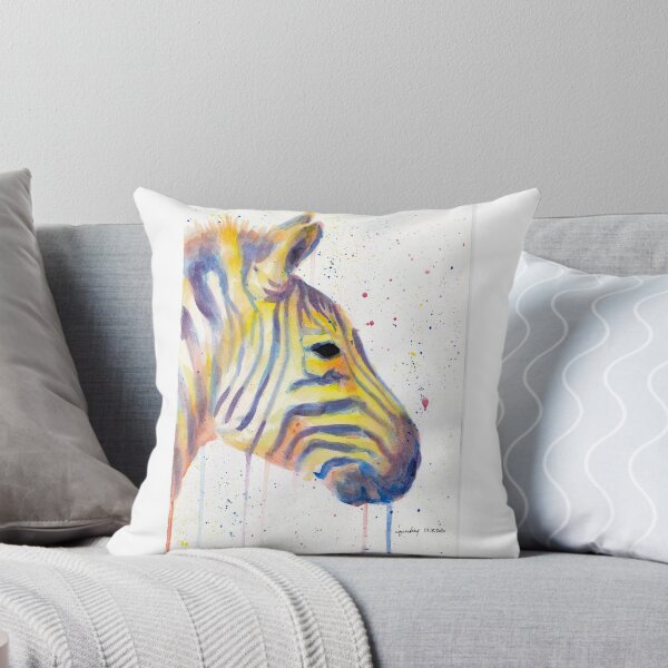 Item preview, Colourful Watercolour Zebra Painting with Paint Splashes designed and sold by Morgan Jenkins.