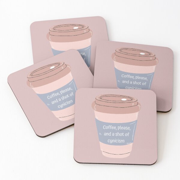 Item preview, Gilmore Coffee Quote 'Shot of cynicism' designed and sold by rosemarydrawing.