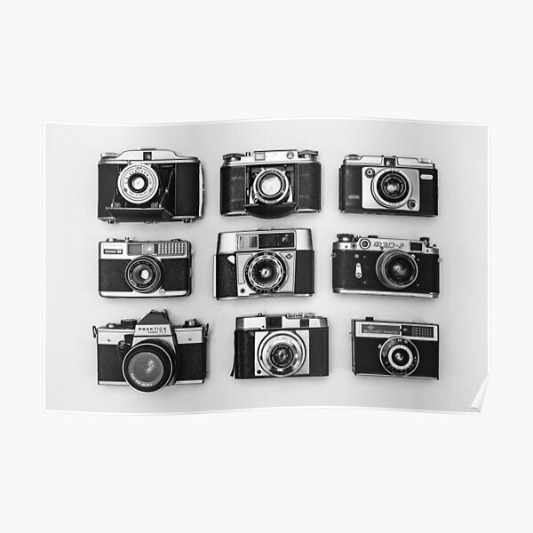 "Collection Of Analogue Cameras" Poster for Sale by 3amDesign Redbubble