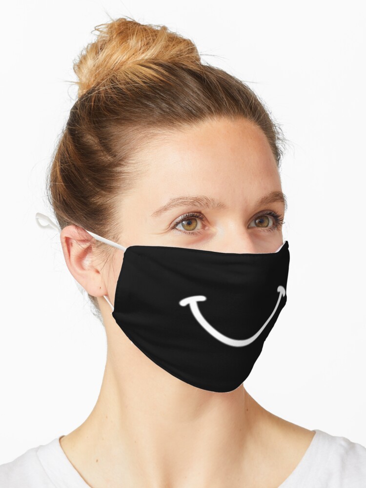 black smiley face mask