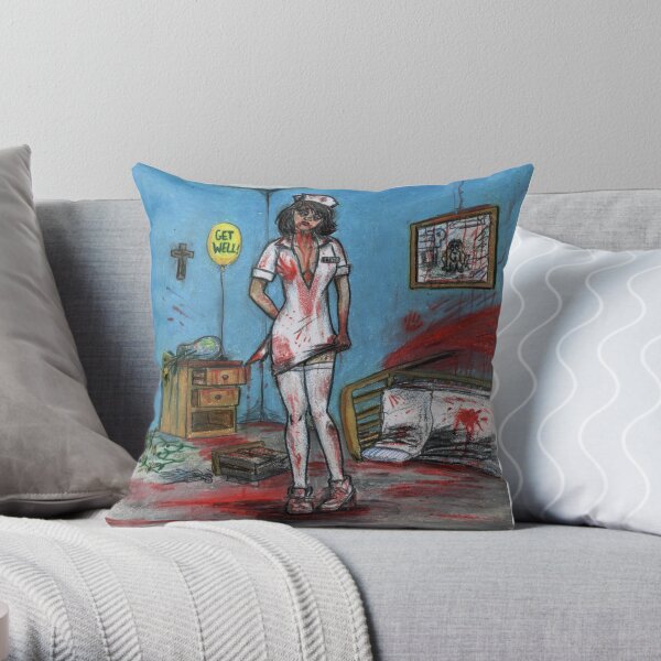 Get Well Soon - Zombie Nurse Throw Pillow