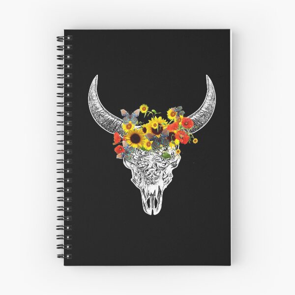 Item preview, Skull and Crown poppy and sunflowers,  cool Watercolor  designed and sold by Collagedream.