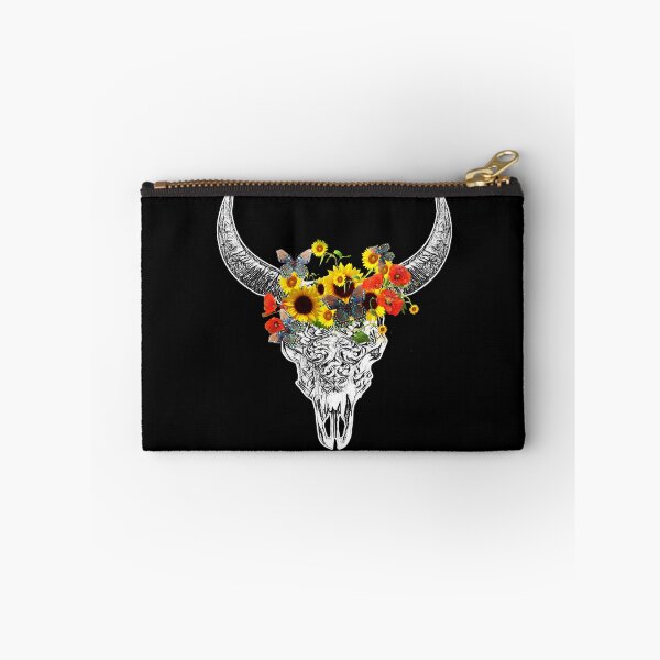 Item preview, Skull and Crown poppy and sunflowers,  cool Watercolor  designed and sold by Collagedream.
