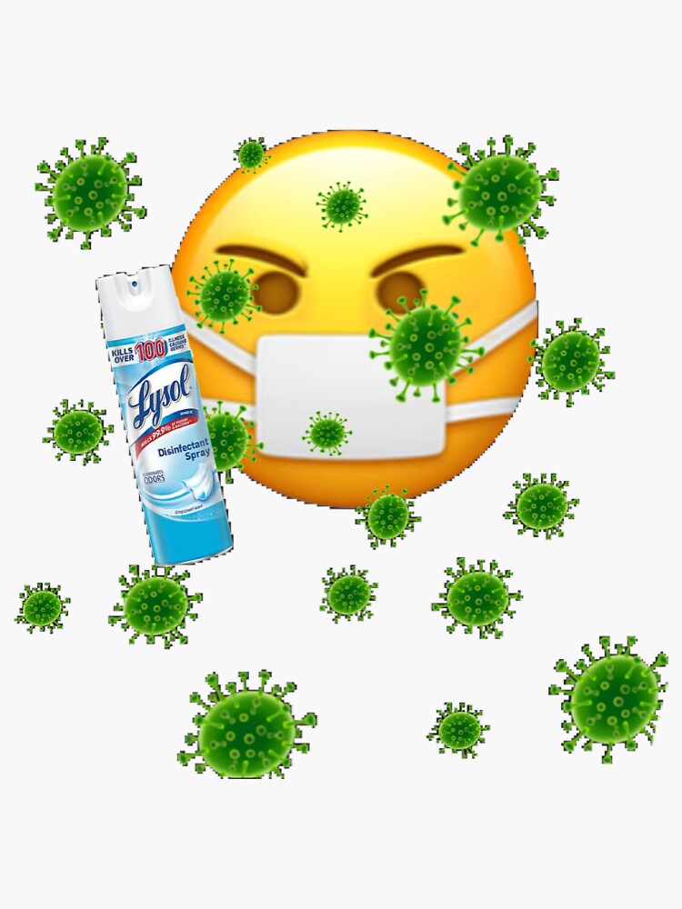 "Emoji With Lysol Spray" Sticker for Sale by ShinobiWardrobe Redbubble