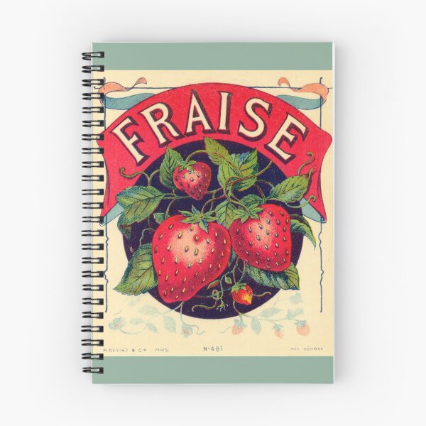 Item preview, Fraise French Vintage Fruit Label designed and sold by BergamotTeapot.