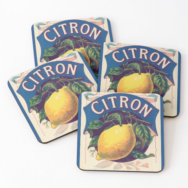 Item preview, Citron Vintage French Fruit Label designed and sold by BergamotTeapot.