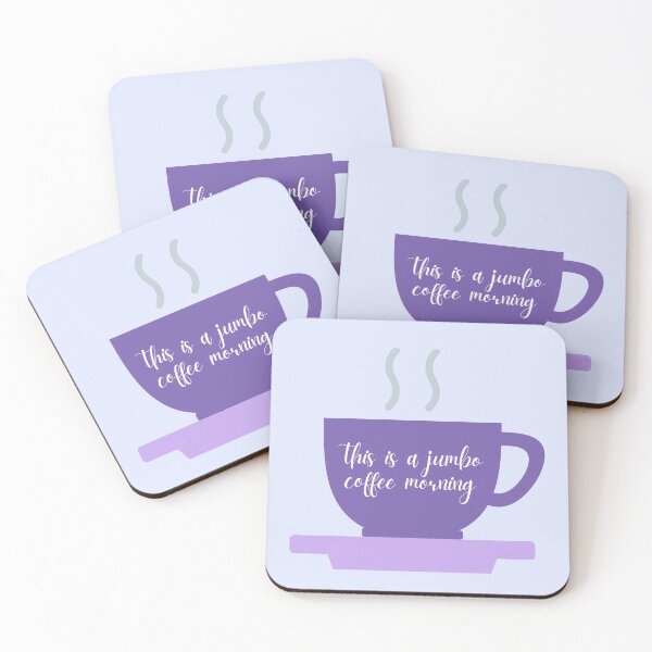 Item preview, Gilmore Coffee Quote 'This is a jumbo coffee morning' on a purple mug designed and sold by rosemarydrawing.