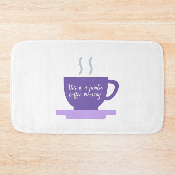 Item preview, Gilmore Coffee Quote 'This is a jumbo coffee morning' on a purple mug designed and sold by rosemarydrawing.