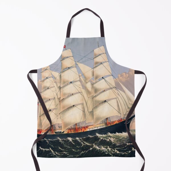 Item preview, Vintage Sailor Ship in the Stormy Ocean Illustration designed and sold by OneandHalf.