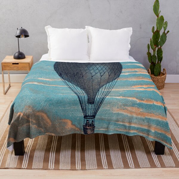 Item preview, Retro Style Hot Air Balloon in the Blue Sky Art designed and sold by OneandHalf.