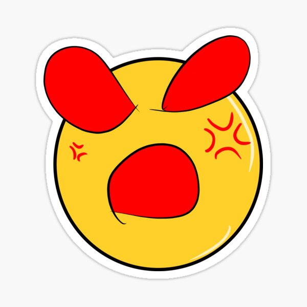 Angry love heart eyes cursed emoji Sticker for Sale by Shred-Lettuce