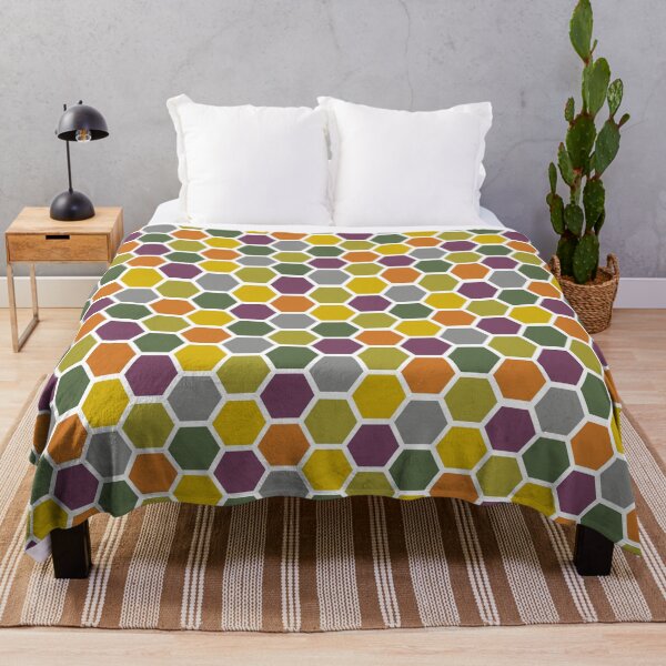 Item preview, Autumn Fall Hexagons Honeycomb on White designed and sold by Digital-Bexy.