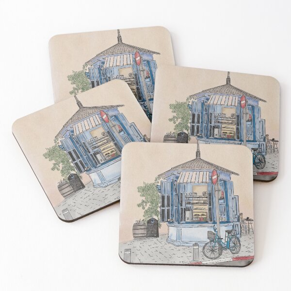 Item preview, Kiosk Cafe in Tel Aviv Urban Sketch designed and sold by NaliniLe.