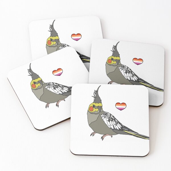 Item preview, Lesbian Heart Cockatiel designed and sold by AdoraBirdArt.