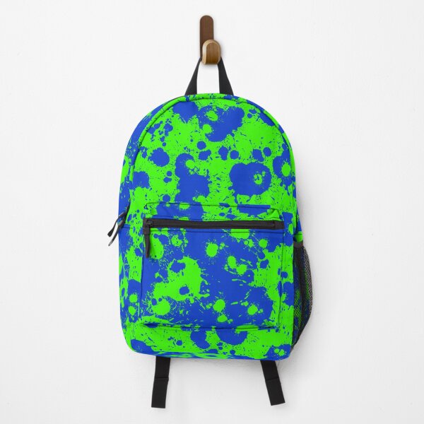 Item preview, Backpack Abstract Neon Modern Trendy Design Art 3D Look Blue Green designed and sold by Shirtilike.