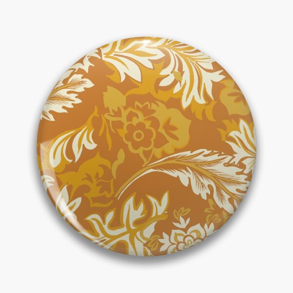 Item preview, 70s Retro mustard, turmeric, floral, William Morris style pattern designed and sold by chrissyink.
