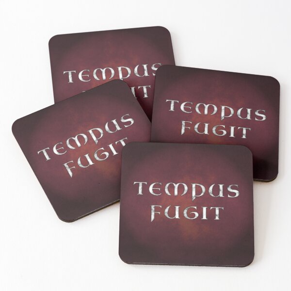 Item preview, Tempus Fugit, Roman Latin Motto - Marble over Blood Red Leather designed and sold by SolarCross.
