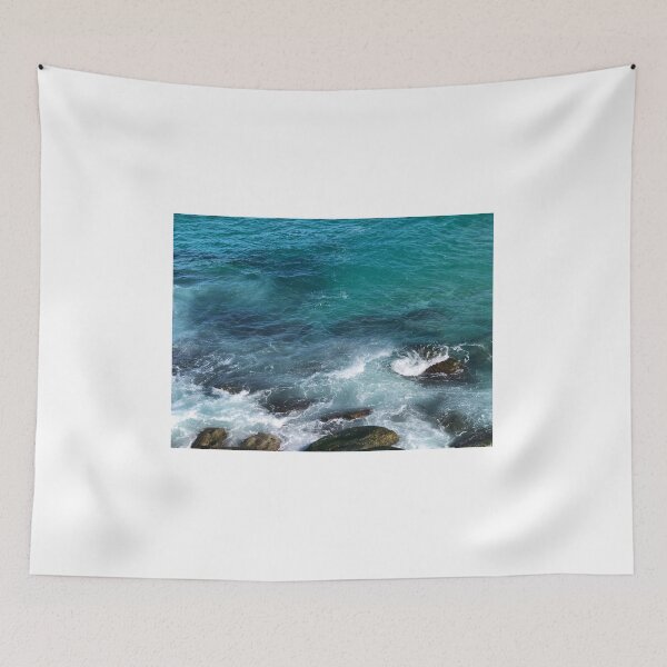 Item preview, Beach waves crashing into rocks designed and sold by wendyvelez.