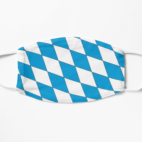 Medieval Blue White Bavaria Lozenges Pattern Flat Mask