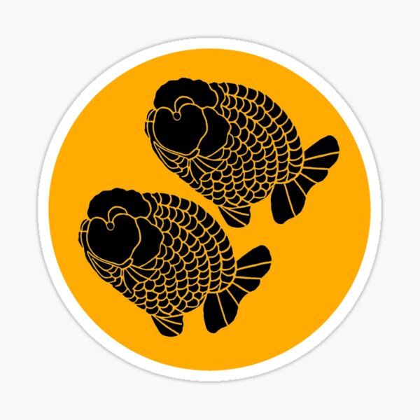 Vista previa del artículo con la obra «Par de logotipos Ranchu Goldfish 0824C», diseñado y vendido por Nosnah.