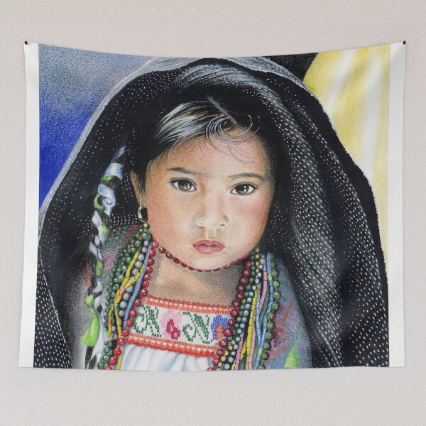 Item preview, Shelter (Little mexican girl hides under blanket) designed and sold by Colette van der Wal.