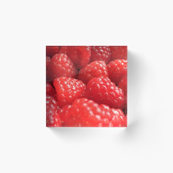 Red Raspberries Acrylic Block
