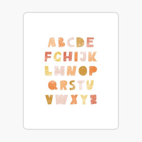 Item preview, Orange vintage alphabet for kids designed and sold by TanyaMakesART.