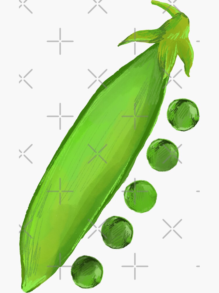 Thumbnail 3 of 3, Sticker, Snow Peas designed and sold by ddanyen.