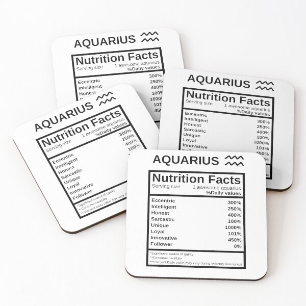 Item preview, Aquarius Nutrition Facts designed and sold by lolora.