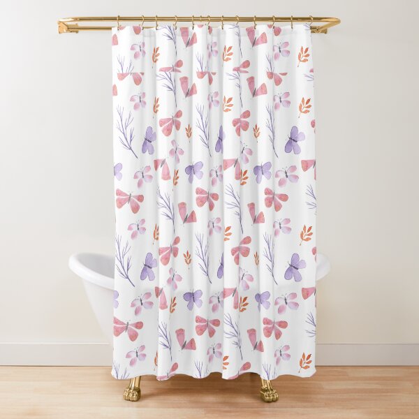 Plant Shower Curtain Hop Twigs on Wood Print for Bathroom