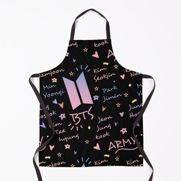 BTS x ARMY doodle pattern (dark version) Apron